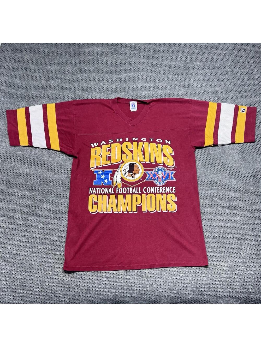 Vintage 80S Washington Redskins Super Bowl Champions T-Shirt Large RARE MENS RED